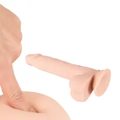 Дилдо с тестиси и вакуум чашка