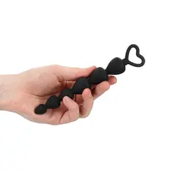 Анална броеница от силикон - черна