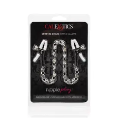 Щипки за зърна с кристална верижка