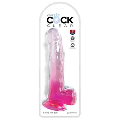 Дилдо с тестиси King Cock Clear 23 см