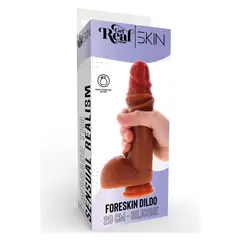 Дилдо с тестиси и движеща се кожа 20 см