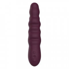 Вибратор с два мотора, Dreamtoys, Essentials Ribbed Power Vibe, Оребрен, 10 режима, Лилав