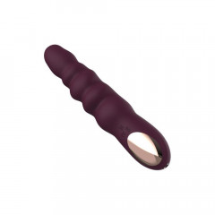 Вибратор с два мотора, Dreamtoys, Essentials Ribbed Power Vibe, Оребрен, 10 режима, Лилав