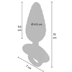 Вибриращ анален разширител Playhouse, Ribbed с дистанционно – Син