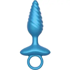 Вибриращ анален разширител Playhouse, Ribbed с дистанционно – Син
