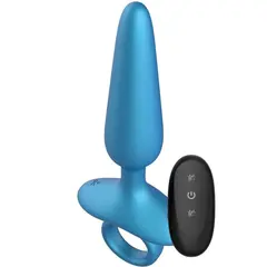 Вибриращ анален разширител Playhouse, Slim с дистанционно – Син