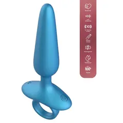 Вибриращ анален разширител Playhouse, Slim с дистанционно – Син