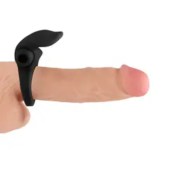 Пенис ринг зайче, с вибрация, черен