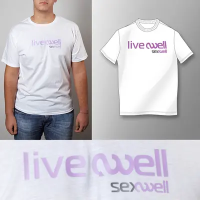 Мъжка бяла тениска - live well