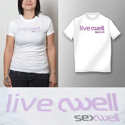 Дамска бяла тениска - live well