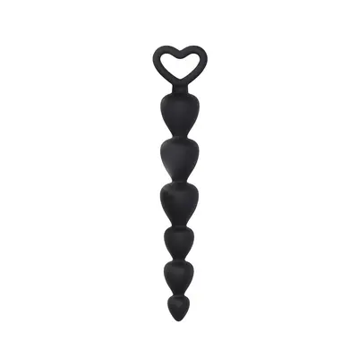 Анална броеница от силикон - черна