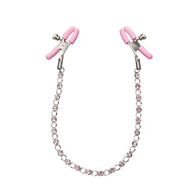 Щипки за зърна с верижка с кристали