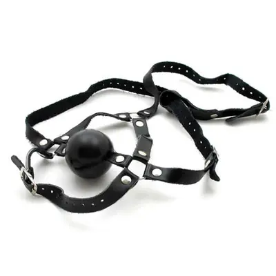 Кожен наустник с мека гумена топка