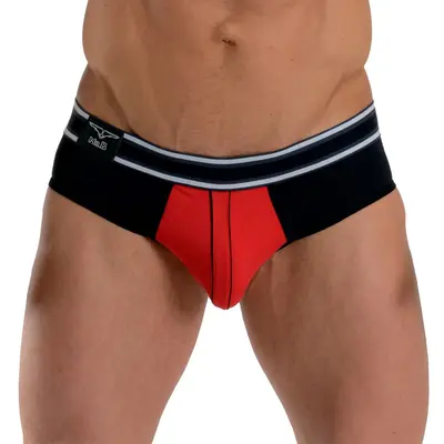 Мъжки слип Bronx, червено и черно