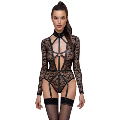 Боди от ленти и мека дантела