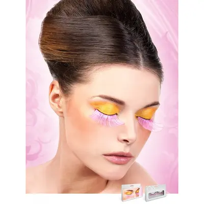 Сатенирани,розови мигли с ламе