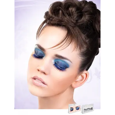 Ефектни  мигли в синьо и черно