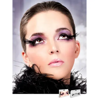 Мигли с черно перо в края