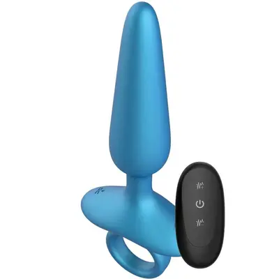 Вибриращ анален разширител Playhouse, Slim с дистанционно – Син
