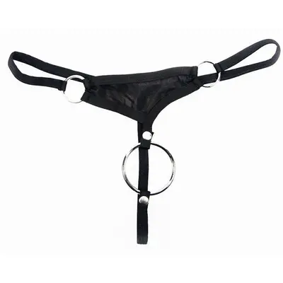 Мъжка прашка Svenjoyment с пенис ринг – черен