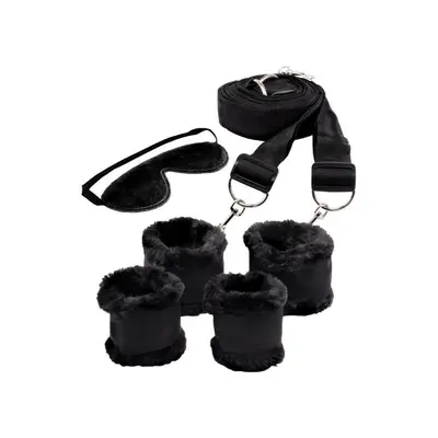 BDSM комплект за легло с пухкави белезници, Whipsmart, Fuzzy Bedroom Bondage Kit