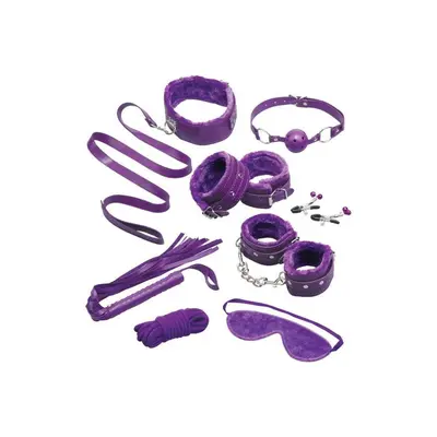 Пълен BDSM комплект от 12 части, Whipsmart, Fuzzy Collection Everything You Need Bondage Kit