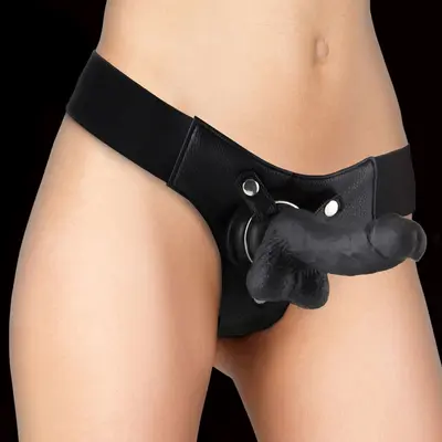 Реалистичен пенис колан Ouch!, с тестиси