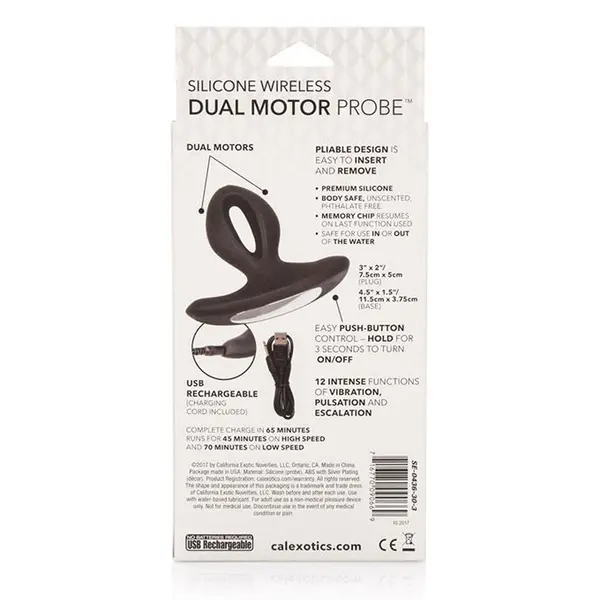 Dual motor butt plug, wireless