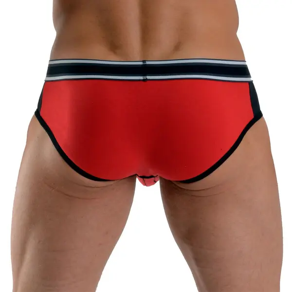 Мъжки слип Bronx, червено и черно