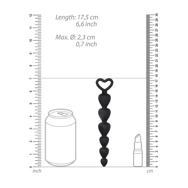 Анална броеница от силикон - черна