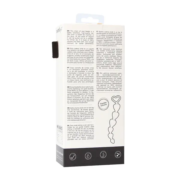 Анална броеница от силикон - черна