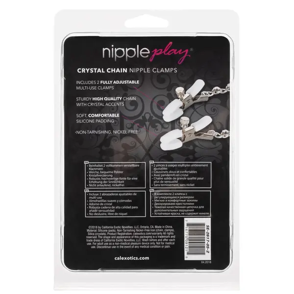 Щипки за зърна с кристална верижка