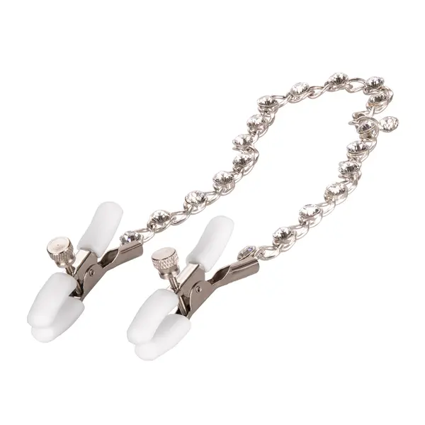 Щипки за зърна с кристална верижка