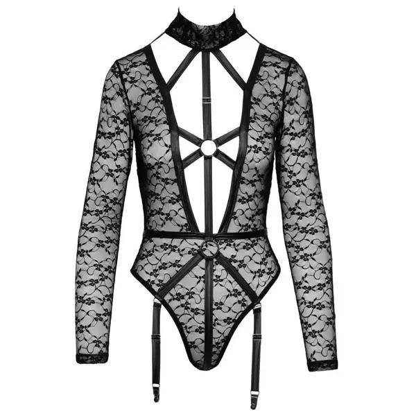 Боди от ленти и мека дантела