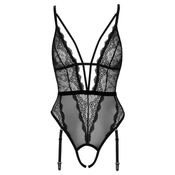 Разкриващо боди с перли и дантела