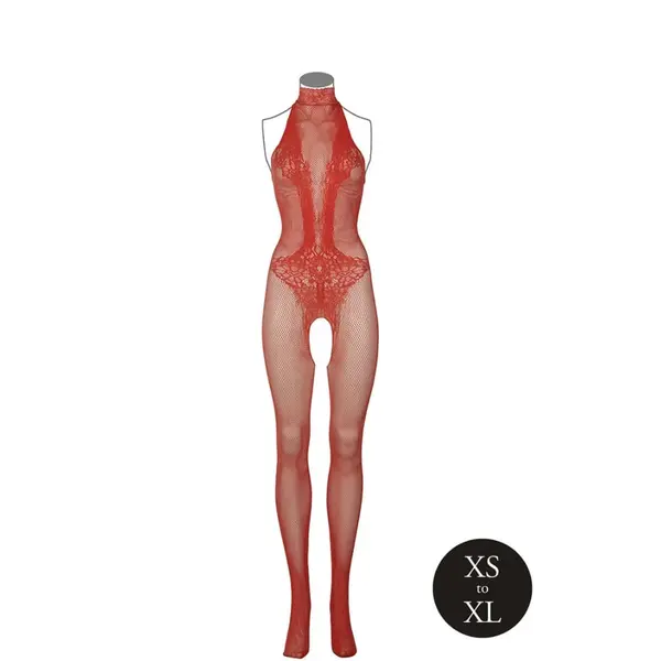 Целокупно боди с фина мрежа и дантела