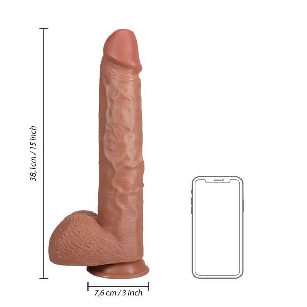 Голямо реалистично дилдо с тестиси 38 см