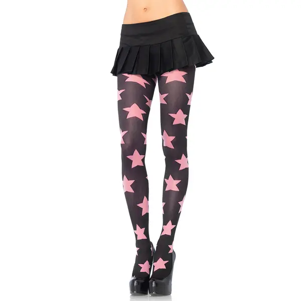 Черен чорапогащник на розови звезди