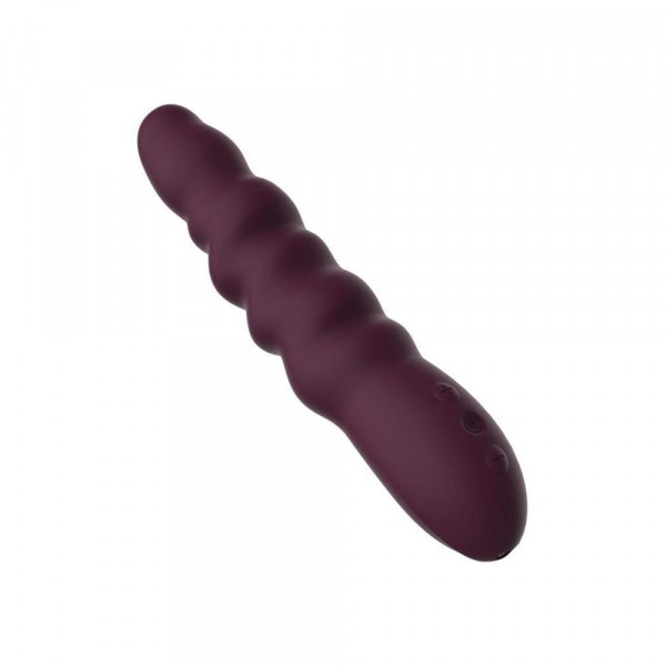 Вибратор с два мотора, Dreamtoys, Essentials Ribbed Power Vibe, Оребрен, 10 режима, Лилав