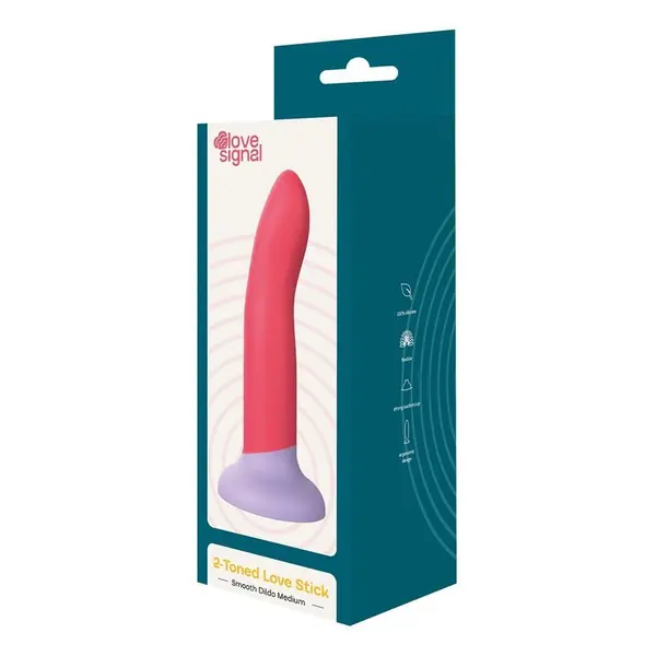 Силиконово дилдо Dreamtoys, Love Signal 2-Toned Love Stick Medium, Червено – 17 см