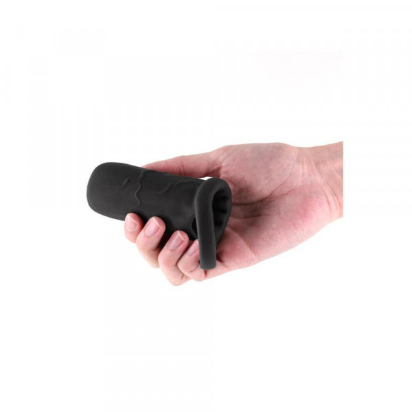 Силиконов пенис маншон с примка за тестисите, NS Novelties, Renegade Supreme Black