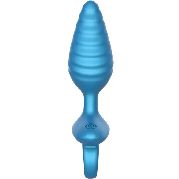 Вибриращ анален разширител Playhouse, Ribbed с дистанционно – Син