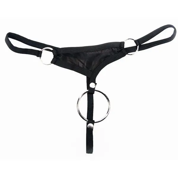 Мъжка прашка Svenjoyment с пенис ринг – черен