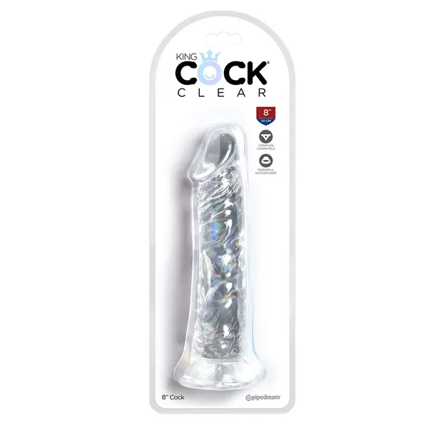 Дилдо King Cock 20 см, прозрачно