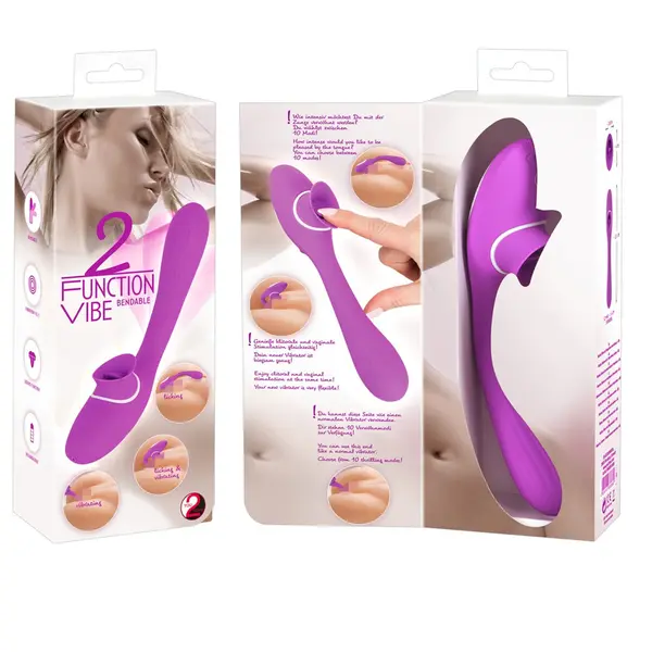 Вибратор с Клиторстимулатор 2 Function Bendable Vibe, Гъвкав Sex Shop Sexwell-5